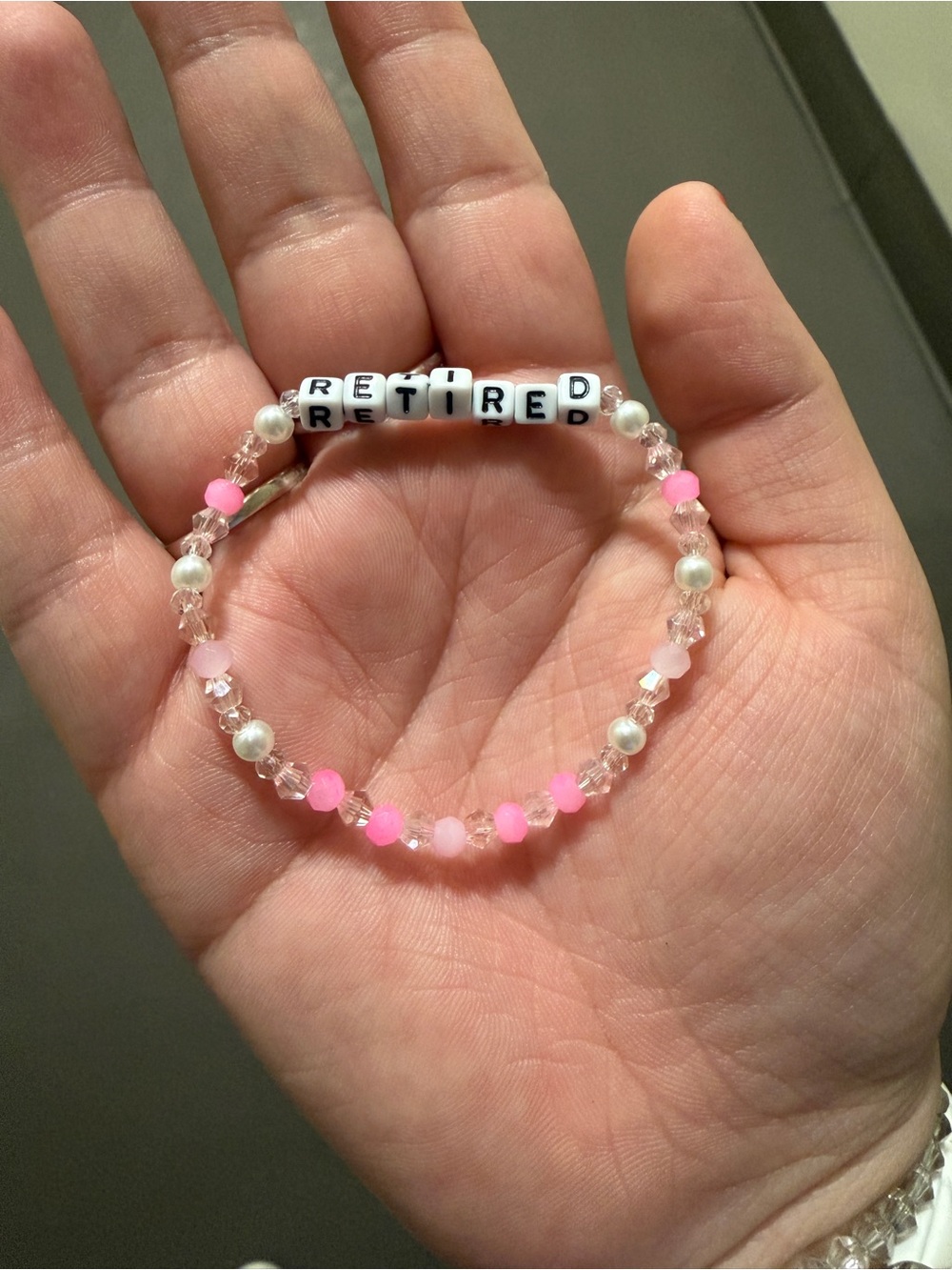 Retired Pink Beaded Bracelet